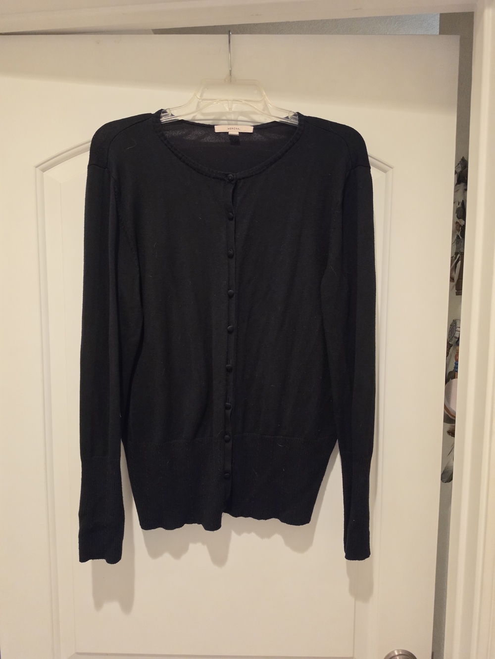 Merona Black Button-Front Lightweight Cardigan